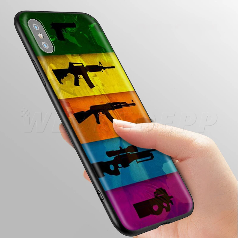 Игровой чехол Webbedepp CS GO Gun для Apple iPhone 12 Mini 11 Pro XS Max XR X 8 7 6 6S Plus 5 5S SE | Мобильные
