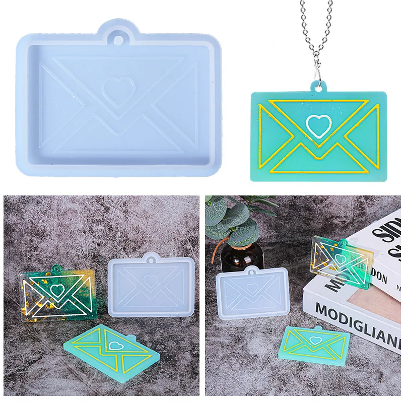 

Epoxy Resin Mold Envelope Pendant Silicone Mold Pendant Handmade Soap DIY Jewelry Tool