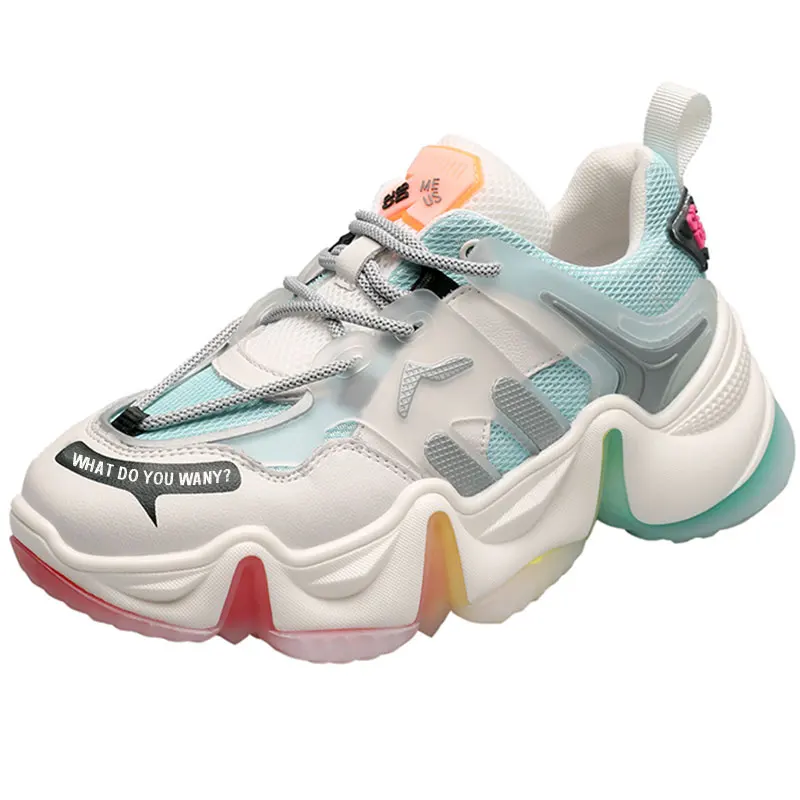 Кроссовки женские в римском стиле радужные дышащие увеличивающие рост|Женские