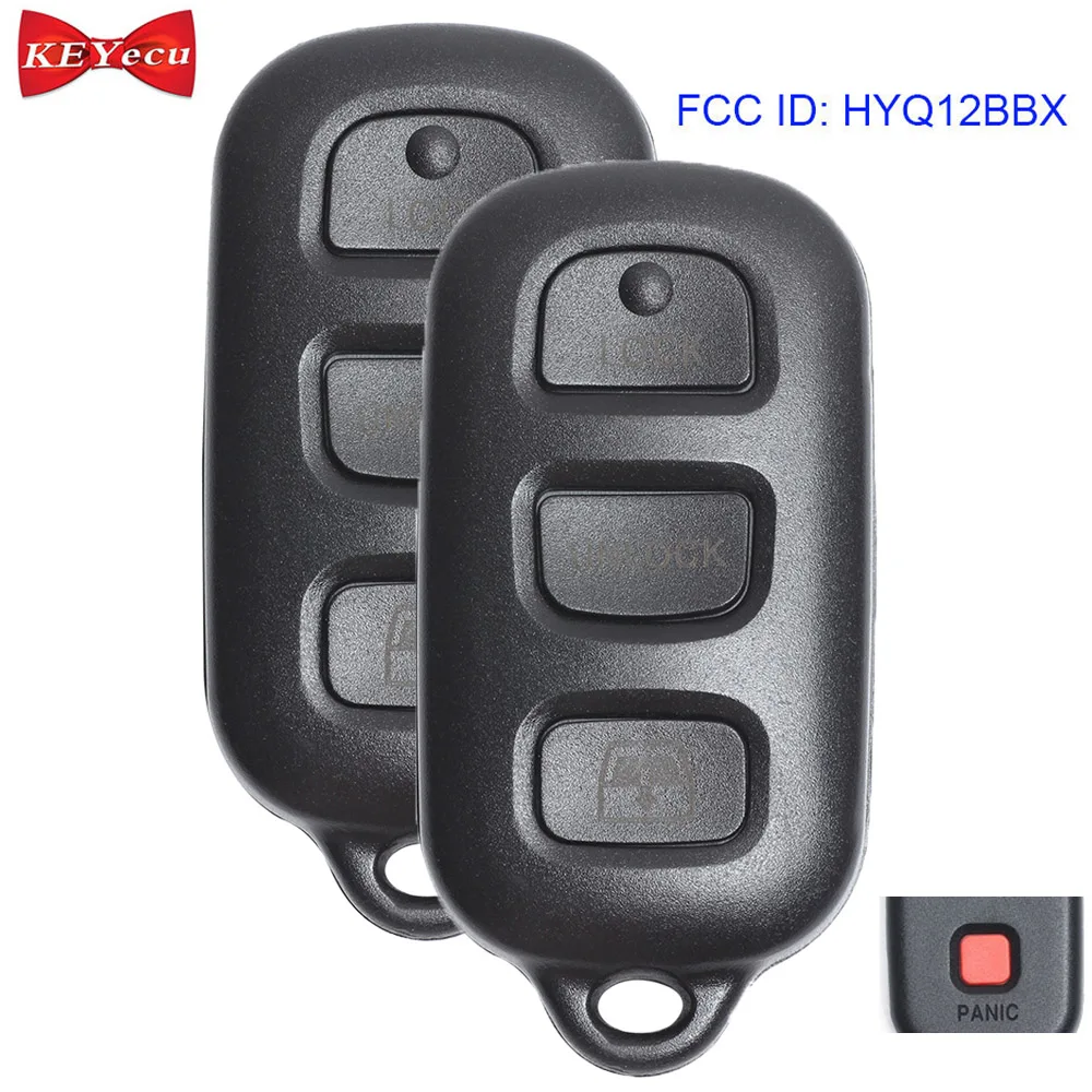 KEYECU 2 шт. для Toyota 4runner 1999-2009 Sequoia 2000-2008 дистанционный брелок FCC ID HYQ12BBX 4 кнопки |