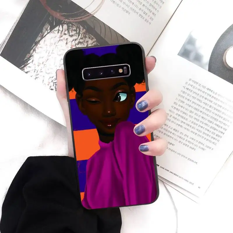 

Black Girl Magic Melanin Poppin Queen Phone Case Black Cover For Samsung S5 6 6Edge 7 8 9 10 10E 10Plus 20 20lite 20Ultra Cases