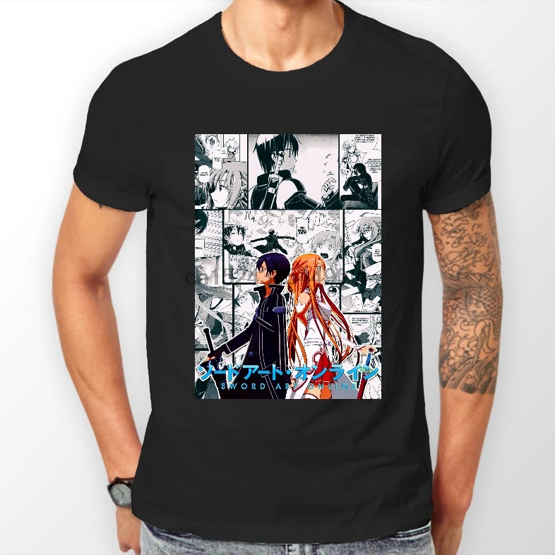 Футболка унисекс с изображением меча из аниме Kirito Asuna |