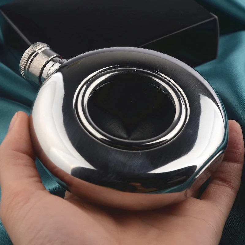 5 унций круглые полупрозрачные Нержавеющая сталь винных фужеров плоская Фляжка