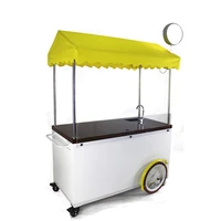 outdoor hand push cargo bike mobile food vending cart kiosk for sell fast food hot dogs ice cream coffee