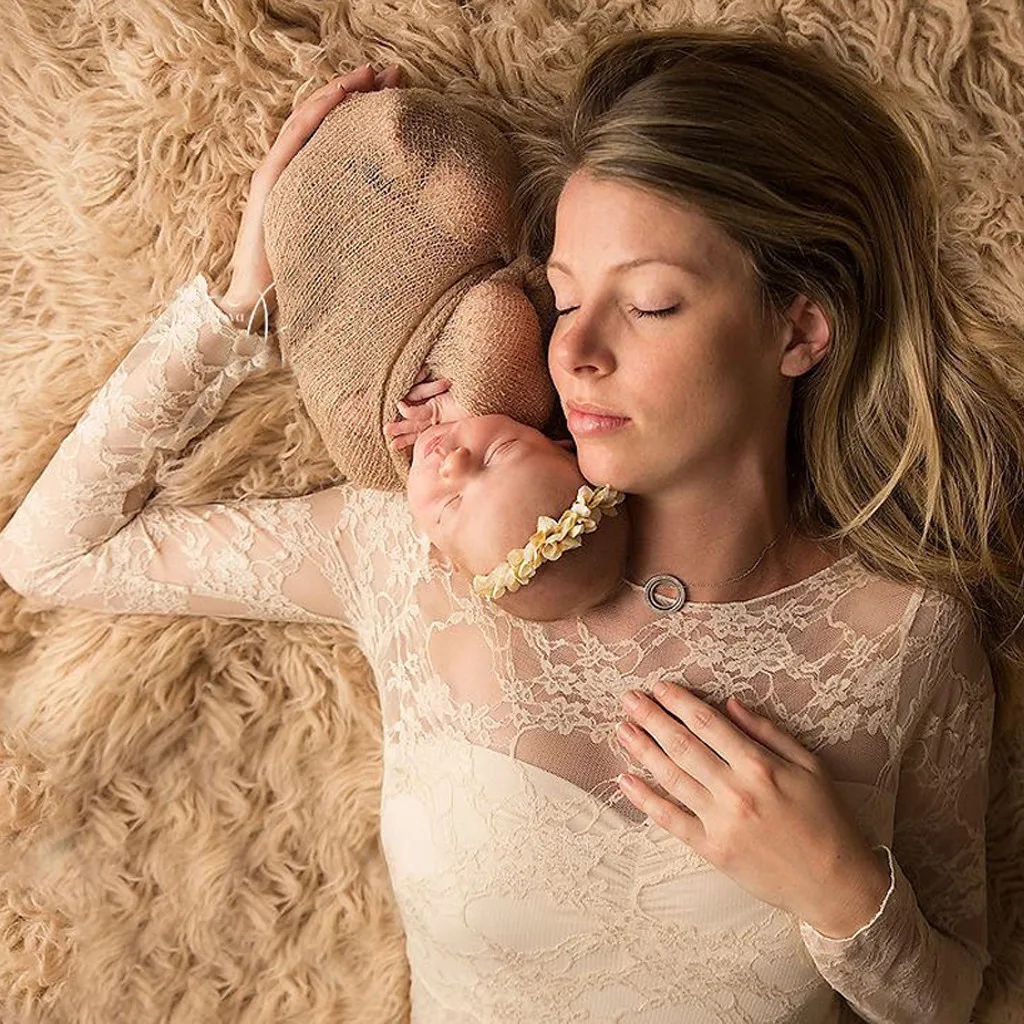 Для женщин беременных Подставки для фотографий кружевное платье с длинными