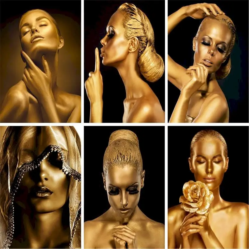 

GATYZTORY Oil Painting By Numbers Golden Woman 60X75cm Frameless Home Decor Pictures By Numbers Gift Wall Art Digital Painting