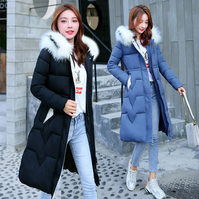 Plus Size 3XL Womens Winter Jackets Hooded Cotton Padded Female Coat Women Long Parka Coats Warm Thicken Down Jacket | Женская одежда