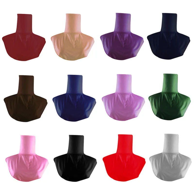 

Поддельная водолазка, футболка, воротник, Мусульманский Исламский хиджаб, женский эластичный под шею, грудь, модал, мягкий шарф, накидка на ш...