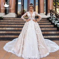 aedmgh ball gown royal wedding dresses 2022 sweetheart cathedral train robe de mariee lace gorgeous appliques bridal dress