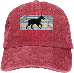 A Shepherd Dog On A Zebra Crossing Sports Denim Cap Adjustable Unisex Plain Baseball Cowboy Snapback Hat