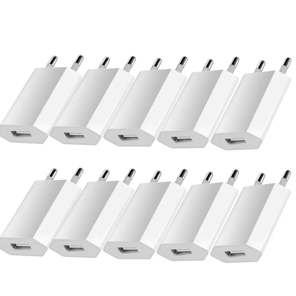 

200pcs/Lot EU Plug 5V 1A AC Home Travel USB Wall Charger For iPhone 6 7 8 11 12 x xr pro max Samsung android phone pc