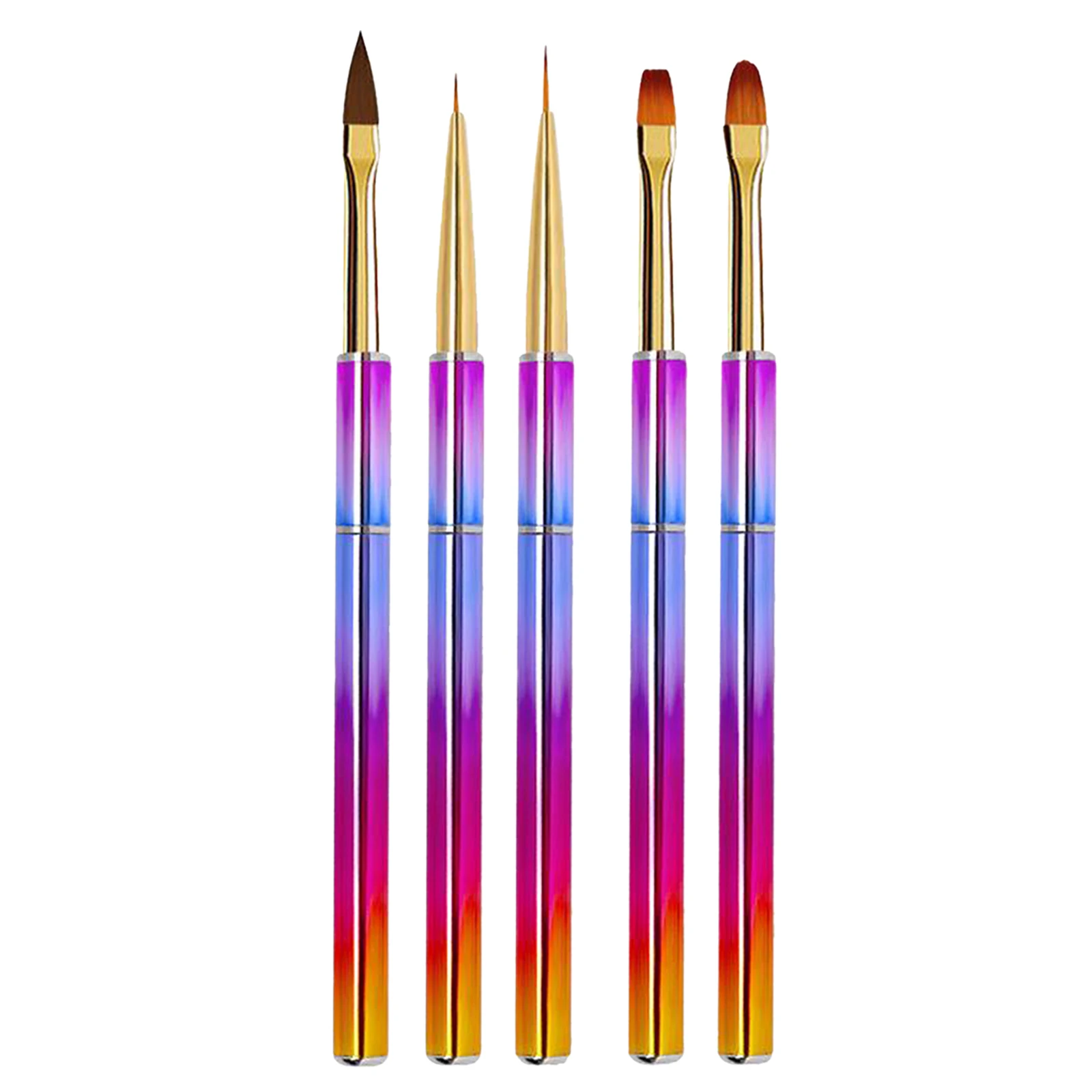 

5x UV Gel Polish Nail Art Brushes Set Liner Drawing for Salon Home DIY