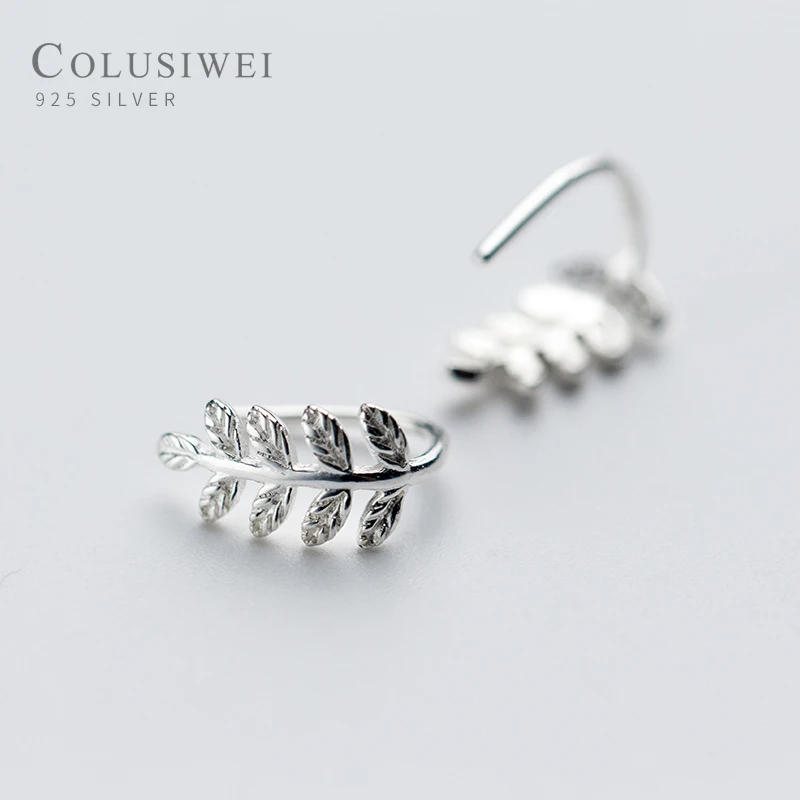 Colusiwei Высокое качество 100% Стерлинговое Серебро 925 пробы простые листья дерева