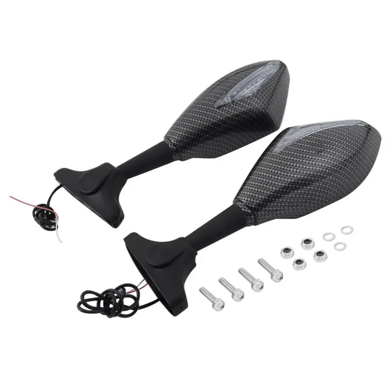 Зеркало заднего вида из углеродного волокна со светодиодным сигналом для