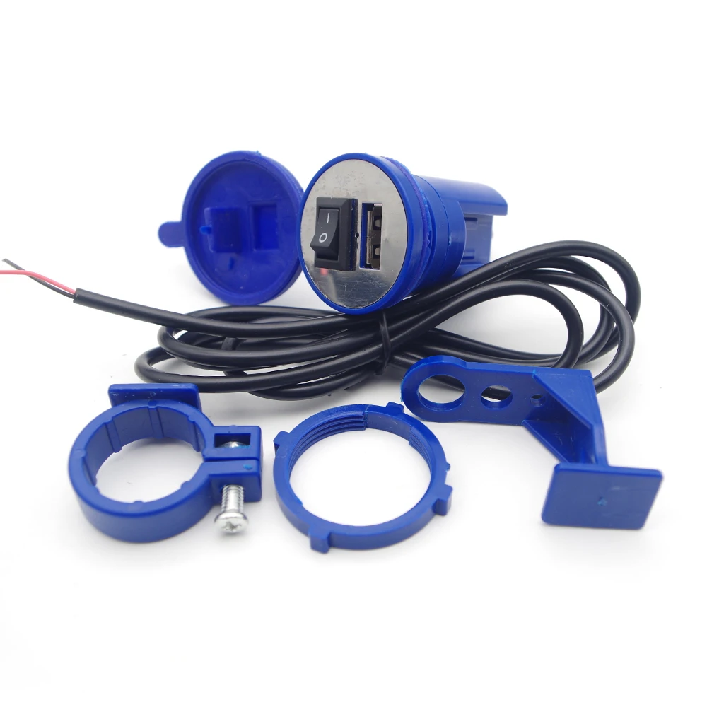 Motorcycle USB Charger Waterproof Blue For yamaha mt10 vstar 650 dt 125 raptor 350 virago 250 tracer 700 xt1200z super tenere | Автомобили