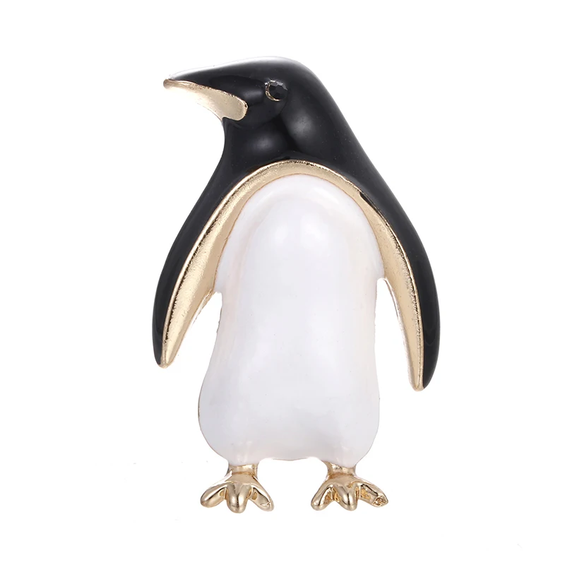 1 x эмалированная брошь в виде пингвина с изображением мультяшных животных и