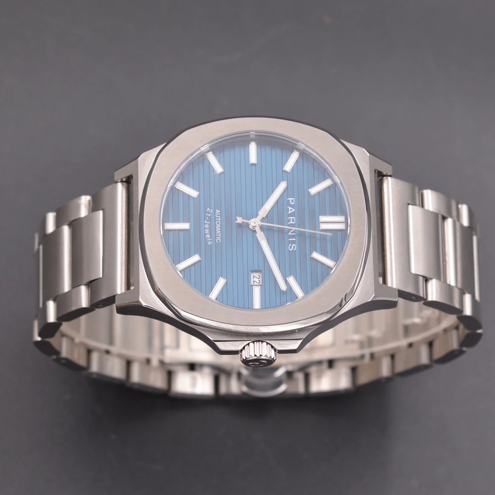 Мужские механические Автоматические часы Parnis 42 мм с сапфировым кристаллом