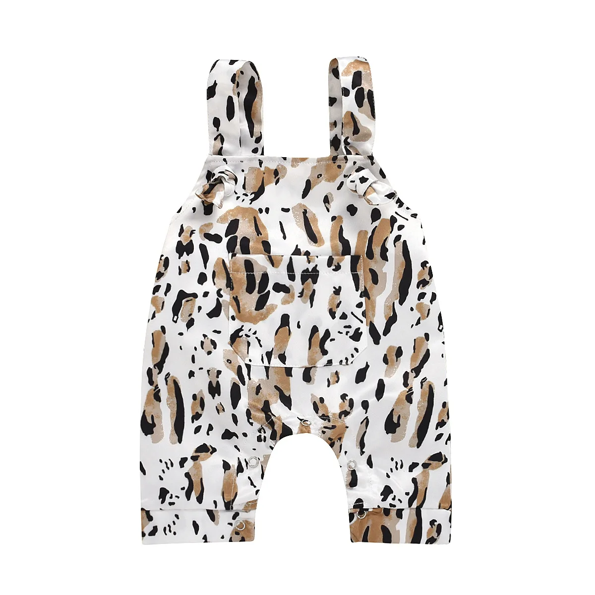 

0-18M Newborn Infant Baby Girls Leopard Romper Ruffles Jumpsuit Pocket Summer Sleeveless Baby Girl Clothes Playsuit