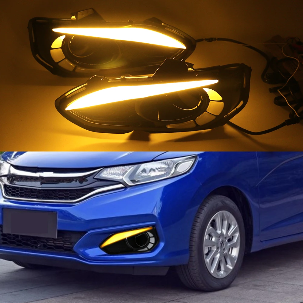 2 шт. Автомобильные светодиодные дневные ходовые огни с указателем поворота для