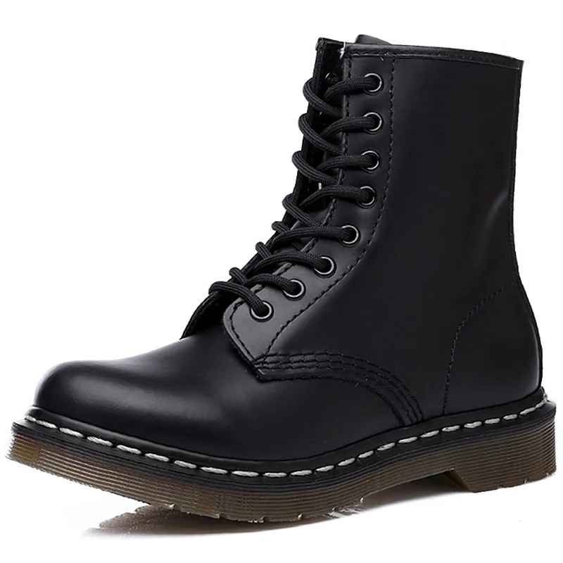 

Women Genuine Leather Boots Martens Boots Shoes Women Doc Unisex Winter Ankle Boots Luxury Motorcycle Shoes Woman Botas mujer