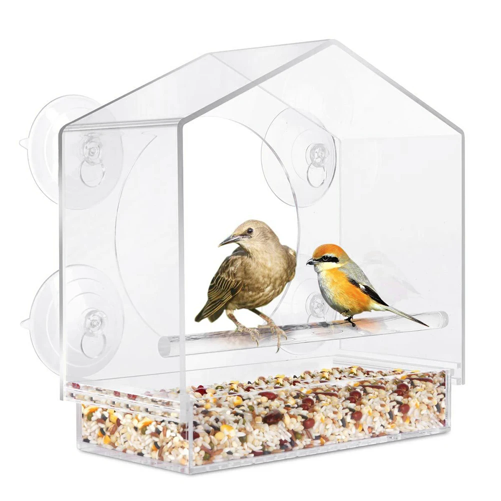 Кормушка для птиц 1 шт. деликатный прозрачный элегантный прочный практичный