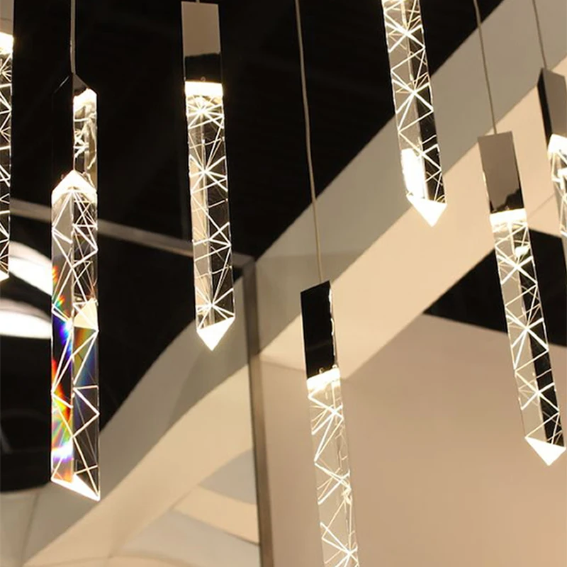 Светодиодный ная светодиодная люстра в стиле лофт Хрустальная хром дуплексная