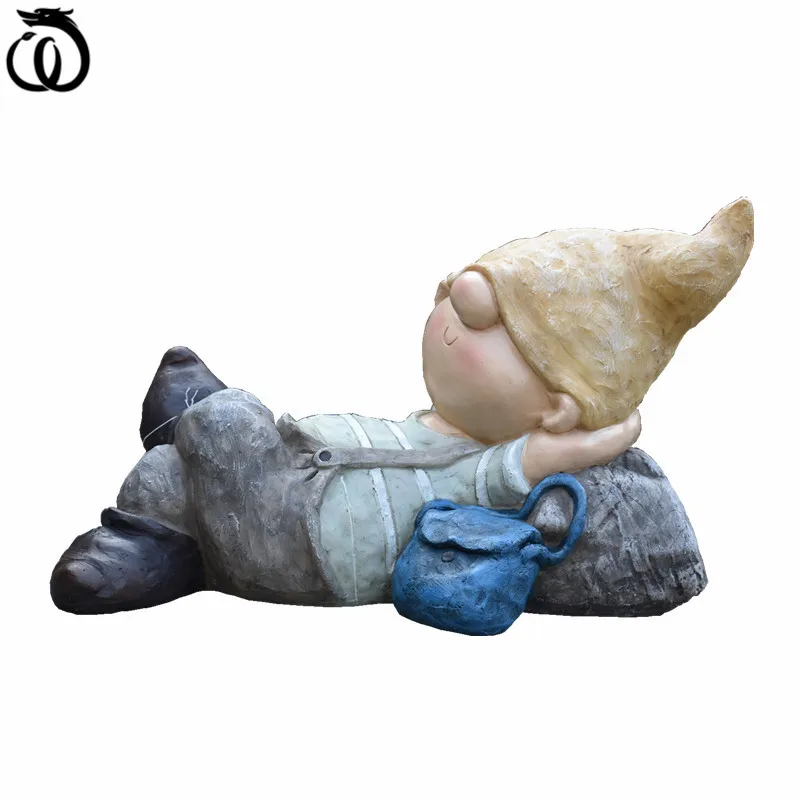 

WU CHEN LONG Ideas Cartoon Dwarf Statue Resin Courtyard Cute Child Art Sculpture Home Balcony Garden Figurine Decoration R6864