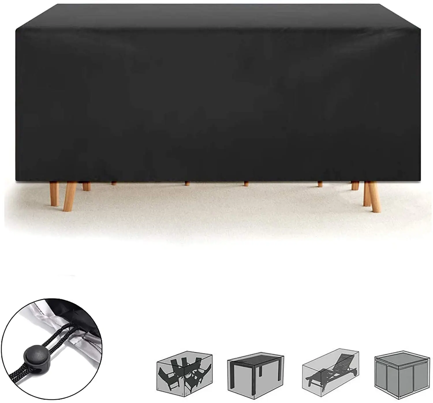 

Крышка для мебели патио 100%, водонепроницаемая прямоугольная крышка для стола патио