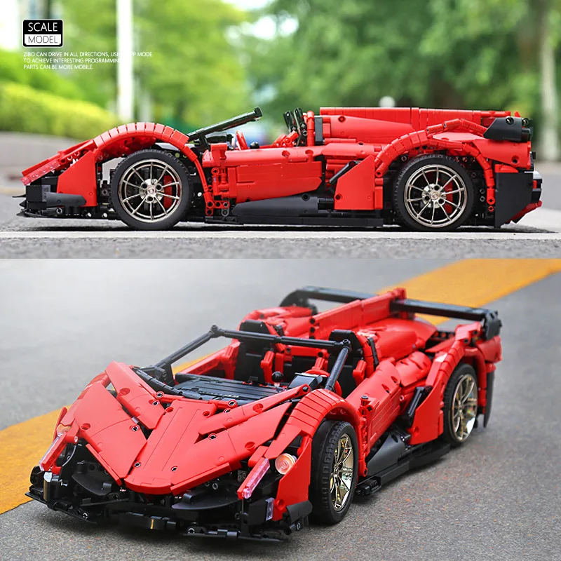 Высокотехнологичный спортивный автомобиль Mould King 13079 с приложением на