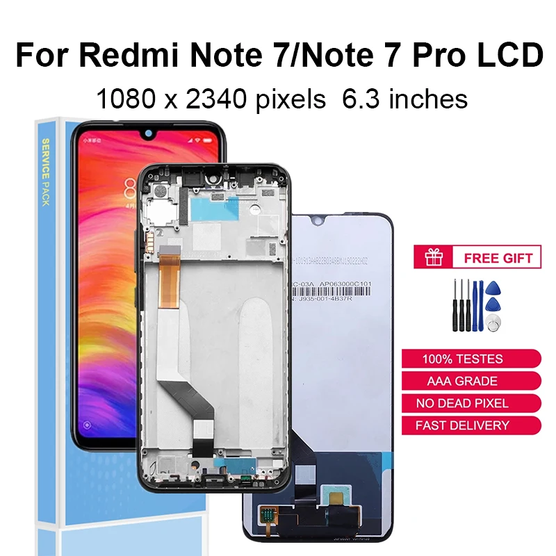 

For Xiaomi Redmi Note 7 LCD Display Screen Touch Digitizer Assembly For Redmi Note 7 Pro Note7 LCD Replacement Parts With Frame