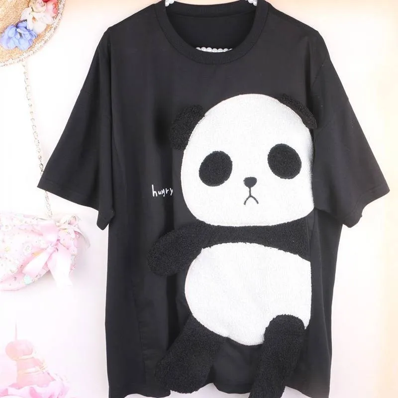 Cotton Summer Japan Ulzzang Female Kawaii Bear T-shirt Japanese Harajuku Cute Tops Casual Loose Cartoon Women Tshirt Streetwear | Женская