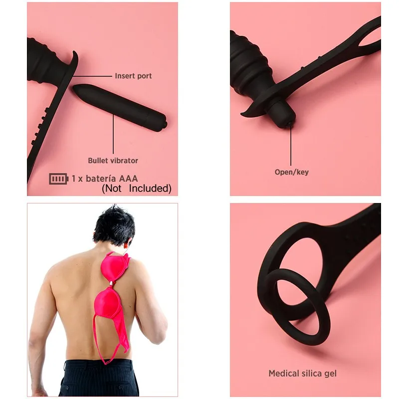 Вибратор кольцо на пенис Анальная пробка для массажа простаты силиконовые