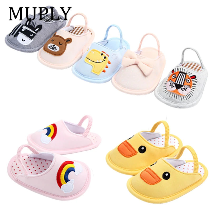 Мультяшная обувь для малышей с изображением животных милые летние футболки