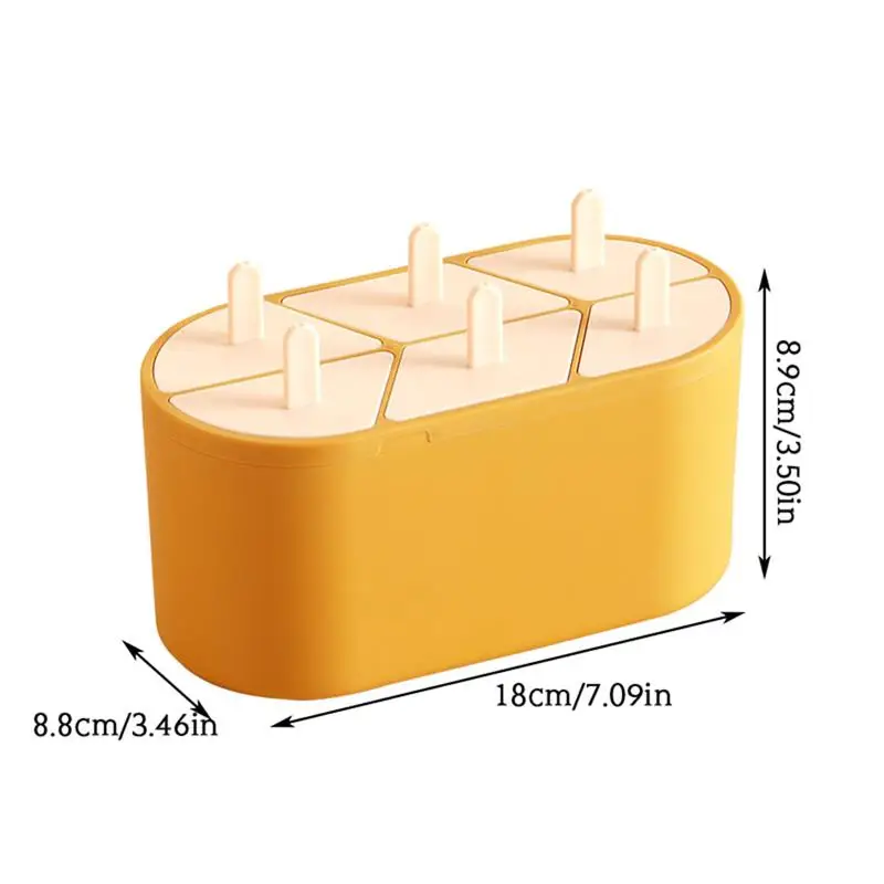 

Ice Cream Mold 6-Cavity Ice Cube Tray Maker Non-stick DIY Jelly Freezer Mould Bakeware Ice Cube Tray Popsicle Barrel