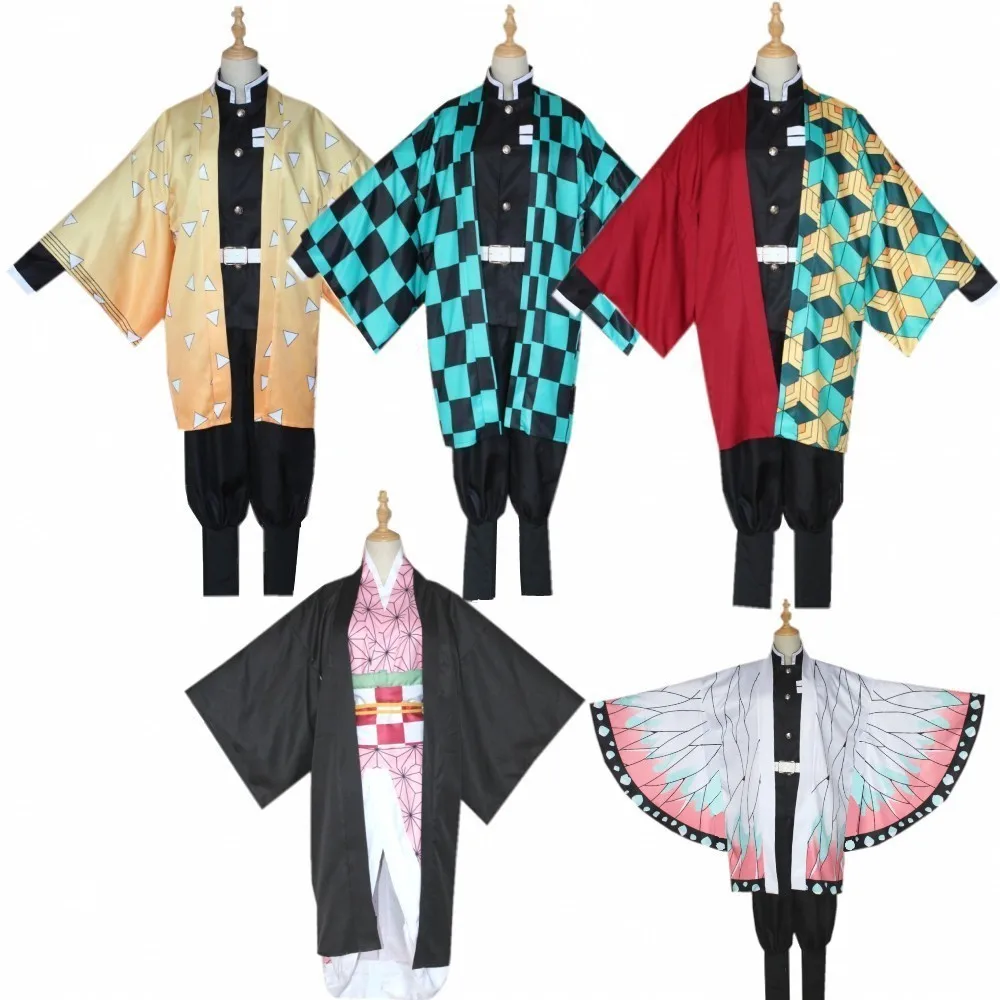 

Anime Demon Slayer Kimetsu No Yaiba Kamado Tanjirou Agatsuma Zenitsu Tomioka Giyuu Nezuko Kimono Uniform Cosplay Costume