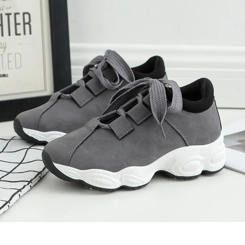 

Brand 2019 women new arrival sneakers Breathable Round Toe Casual Shoes Student Platform Shoes Flats Lace Up Ladies Shoe 89