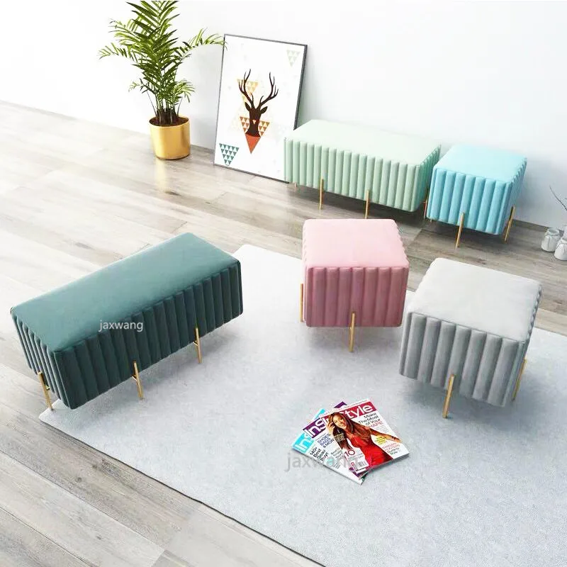 Мягкое бархатное кресло для гостиной в скандинавском стиле с подставкой ног