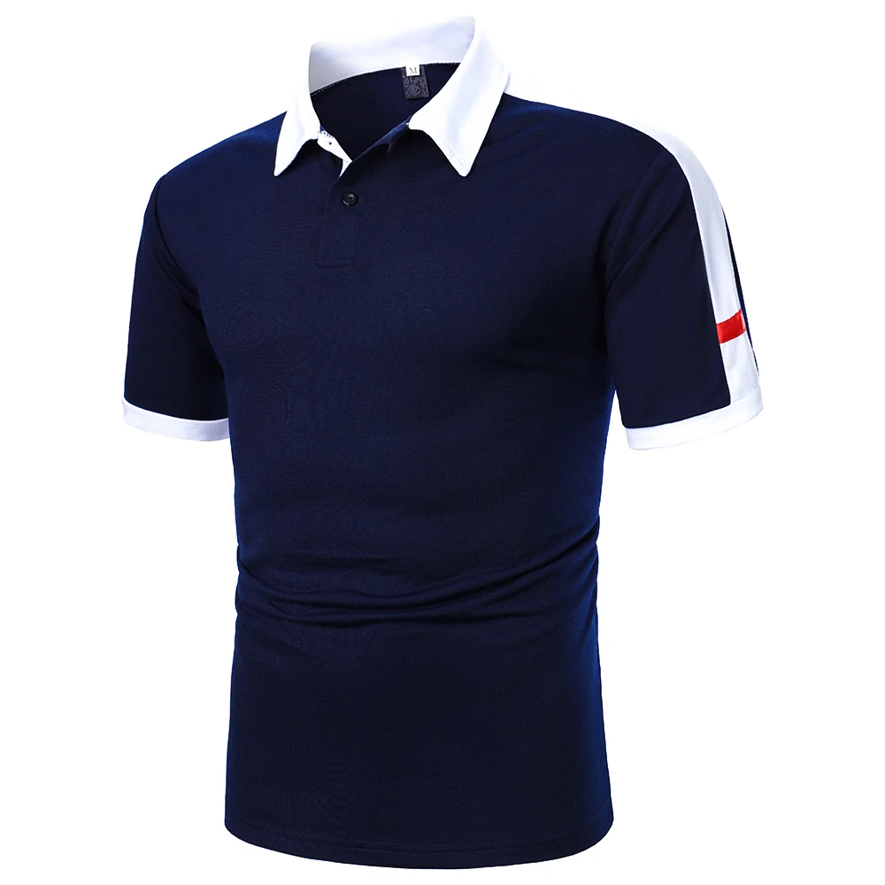 

Men Short Sleeve Top With Color Contrast Stitching Casual Sports Men Short Sleeve T-shirt Men Polo Shirt