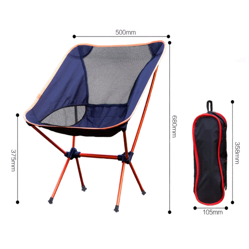 Satılık Açık Ultralight Katlanır Kamp Sandalyesi Yüksek Yük Taşınabilir Koltuk Balıkçılık Araçları Barbekü Plaj Yürüyüş Piknik Sırt çantasıyla Seyahat Sandalye