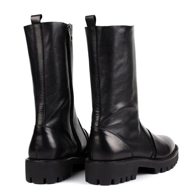 Модная брендовая мужская обувь с высоким берцем из натуральной кожи Мужская до