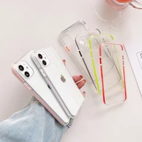 transparent bumper shockproof phone case for iphone 12 11 pro max x xr xs max 7 8 6s plus se 2020 cantrast color soft tpu cover