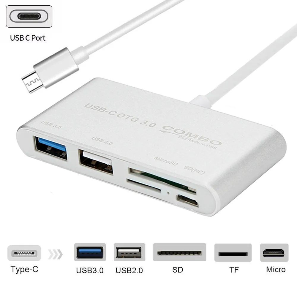 Многофункциональный кард ридер высокая скорость 5 Gbp/s в 1 USB C концентратор тип c SD TF