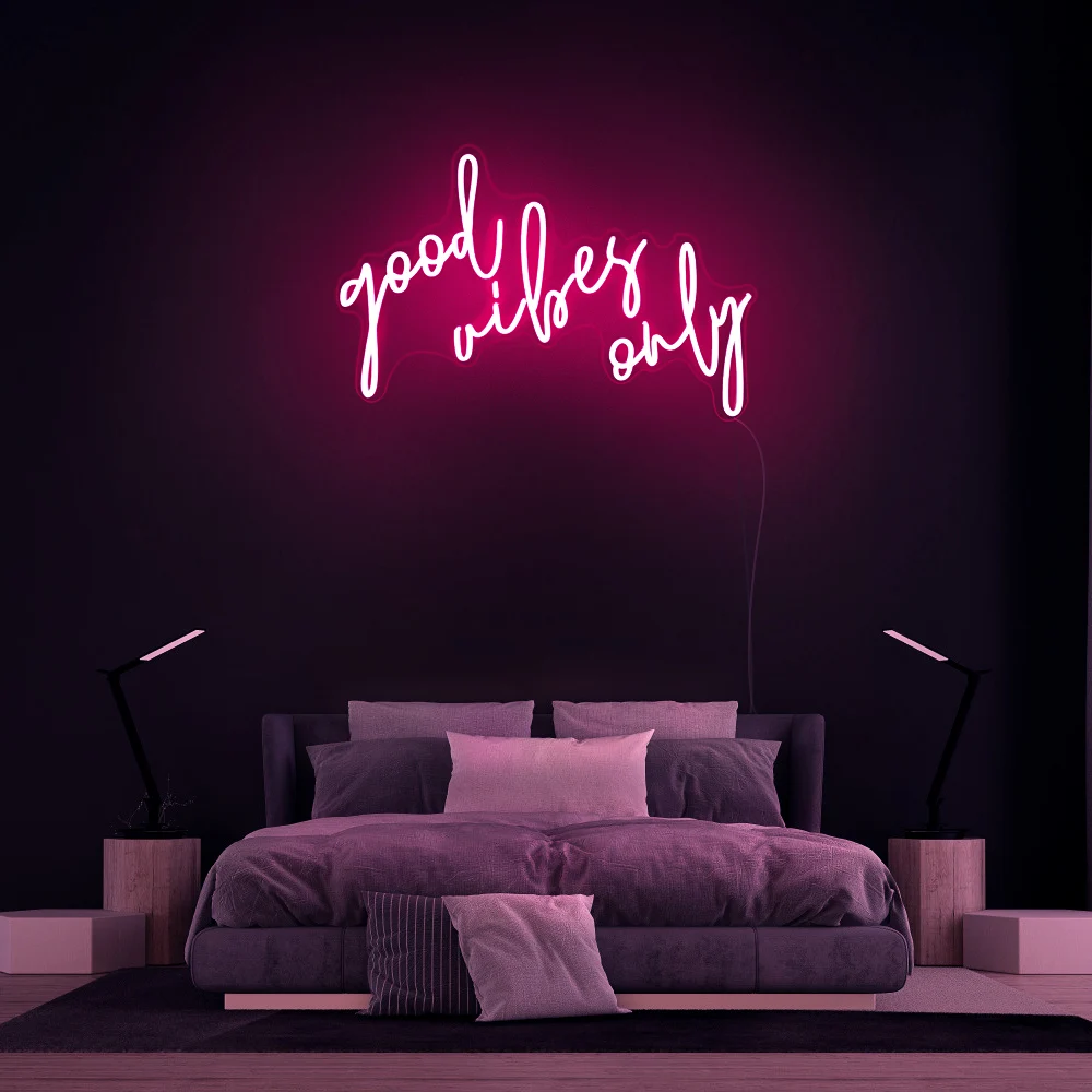

Good Vibes Only Personalized Logo Customized Letter LED Custom Neon Signs Light for Home Bar Coffee Shop Decoration