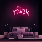 Светодиодные неоновые вывески Good Vibes с индивидуальным логотипом для украшения дома, бара, кофейни