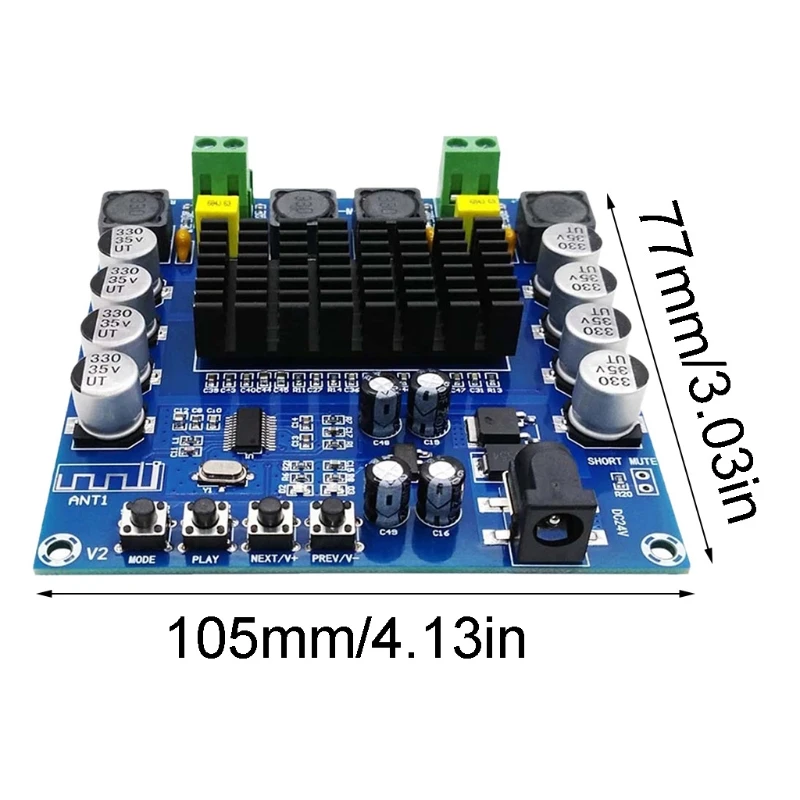 Высокомощный Модуль платы цифрового усилителя мощности Bluetooth 5 0 TDA7498 2x100
