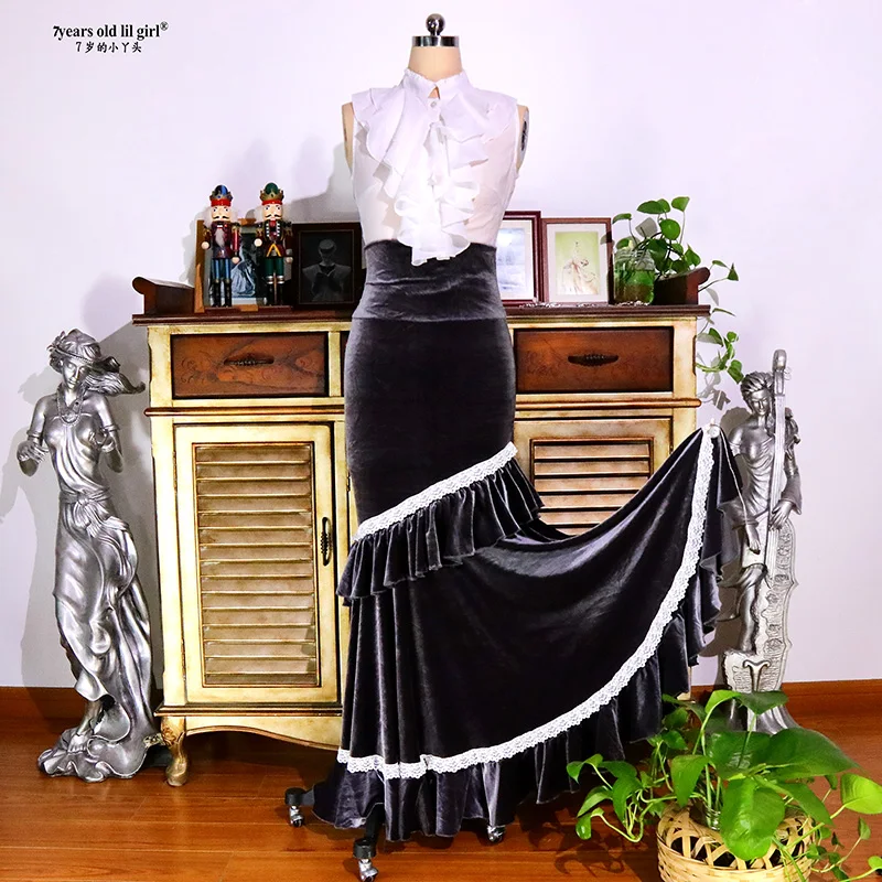 Женское бархатное платье для фламенко испанское девушек - Цена: 8649