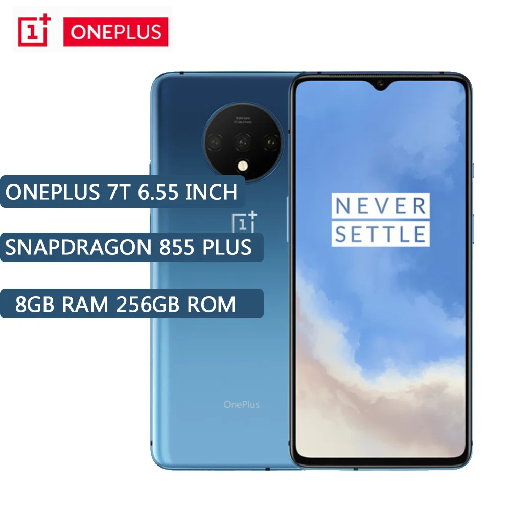 Хит продаж мобильный телефон Oneplus 7 T 4G 6 55 дюймов 90 Гц AMOLED экран четыре ядра 8 ГБ ОЗУ
