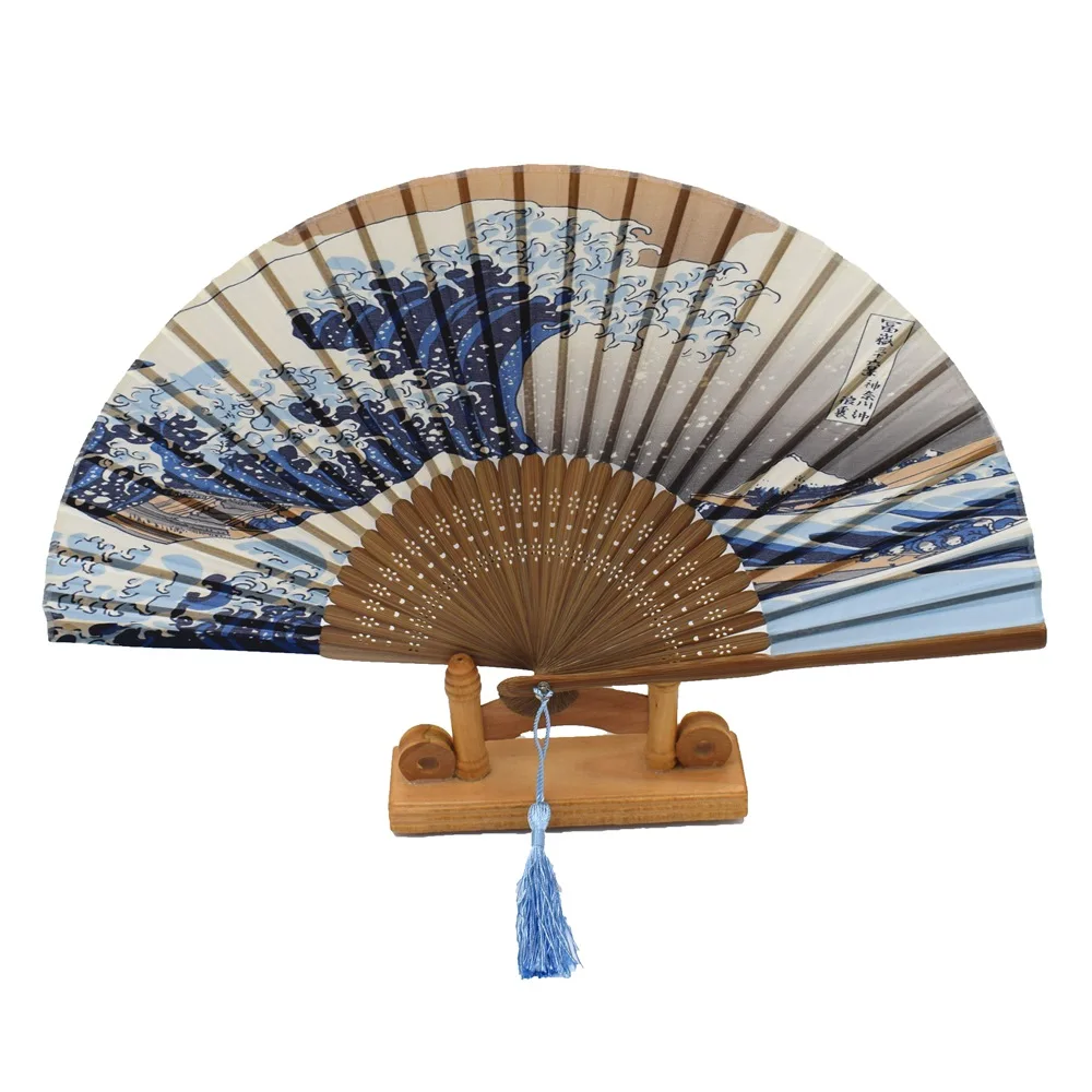 

Auviderin Top Grade Bamboo Summer Silk Hand Fan Handheld Folding Pocket Fan
