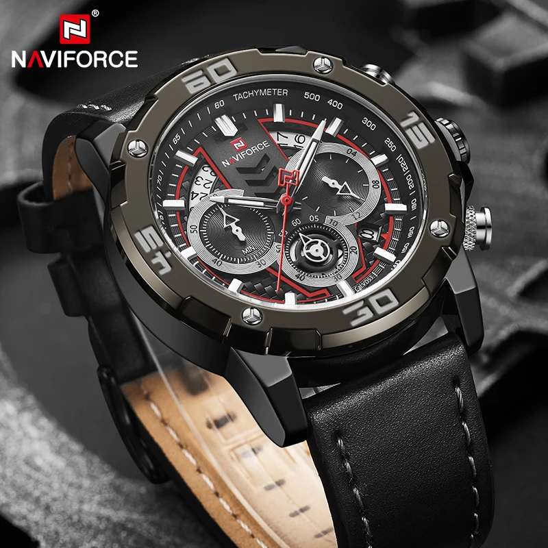 Часы NAVIFORCE мужские армейские спортивные кварцевые водонепроницаемые с