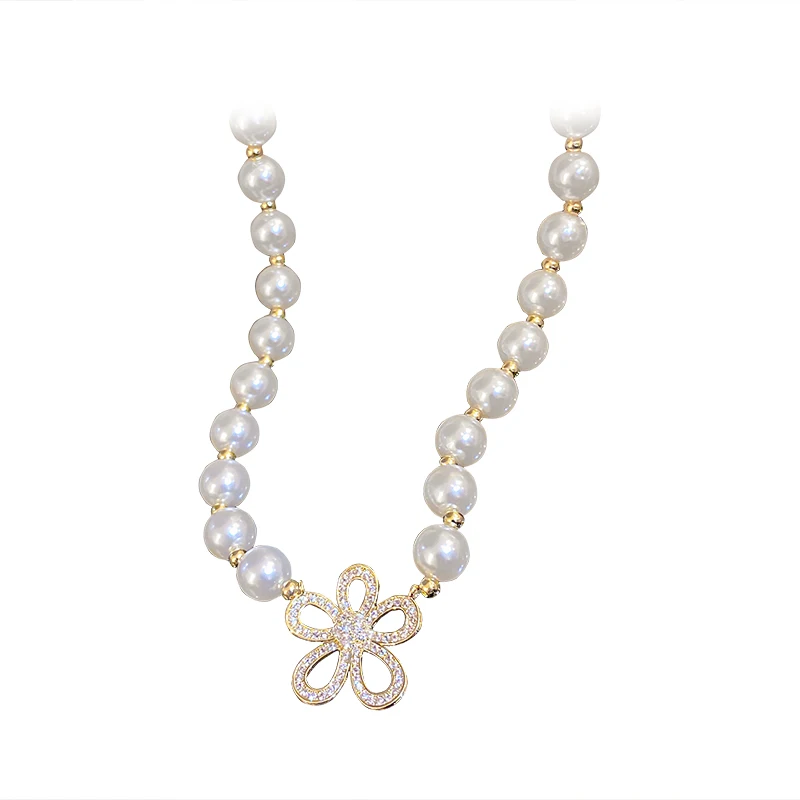 

Metal Jewelry Charm Clothing Pearl Pendant Necklace for Women Wedding Accessories Bride Sweet Sexy Pendant Gift Colar Feminino D